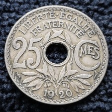France – 1920 – 25 centimes Lindauer non souligné (N0725) TTB