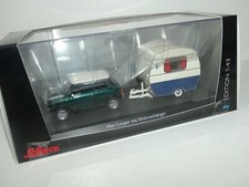 AUSTIN MINI COOPER Vert avec Sa Caravane SCHUCO 1:43