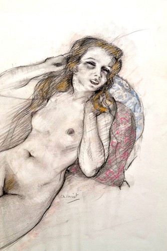Chimot dessin original femme - chimot,