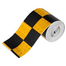 Pièce universelle de 1 ruban adhésif de sécurité réfléchissant jaune noir