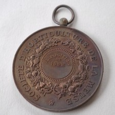 Médaille concours SOCIETE D’HORTICULTURE de la MEUSE Exposition 1892 BOTTEE