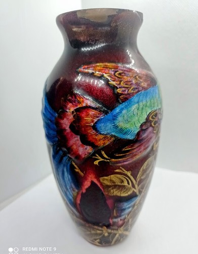Vase émaux limoges signé - vase, r