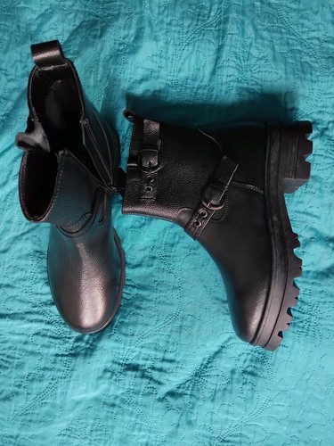 Bottines café moda - , cuir
