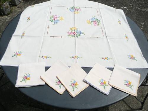 Nappe serviettes vintage - nappe, +