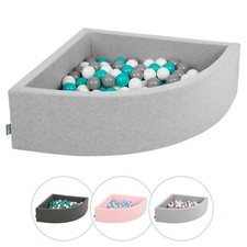 KiddyMoon Doux Piscine à Balles pour Bébé à 200/300 Balles, Quart Angulaire