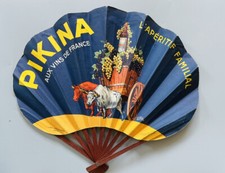 ÉVENTAIL Publicitaire Art Déco  signé V. ESPI apéritifs  Pikina & Amer Picon