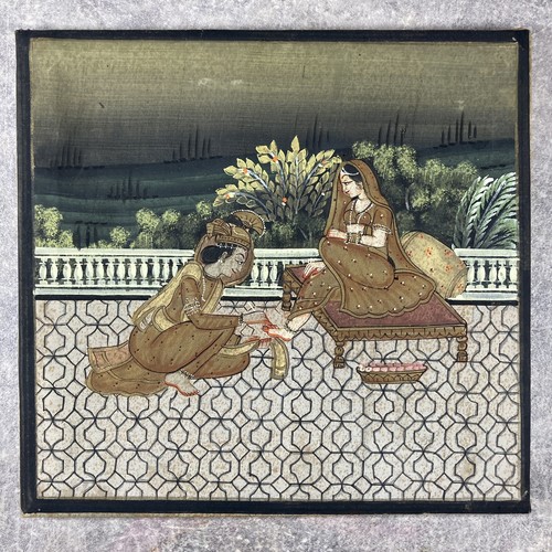 Peinture indienne sur soie - sur,