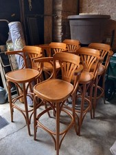 6 tabourets de bar style thonet avec accoudoirs