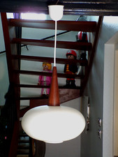 SUSPENSION VINTAGE-PHILIPS Liseron-Opaline givrée-TECK-Design 60 70