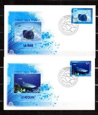 POLYNESIE FRANCAISE "FAUNE MARINE" Lot de 2 Enveloppes 1er Jour 2008