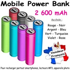 Power Bank 2600 mAh pour Smartphones ( 8 couleurs au choix / coque Aluminium )