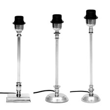 B-Ware Pied de Lampe de Table Aluminium Poli E27 Chevet Schirmträger