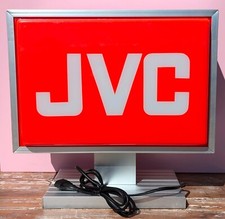 Panneau lumineux orange blanc gris Enseigne JVC Fabricant électronique 1980's