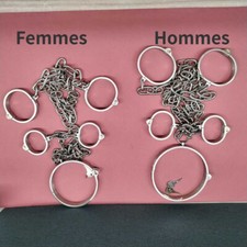 Hommes/Femmes en Acier Inoxydable Esclave Col Manchette Cheville Poignets Lacets
