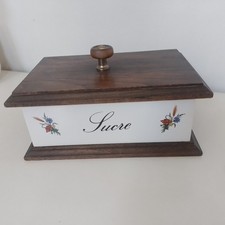 Boite à sucre en bois et