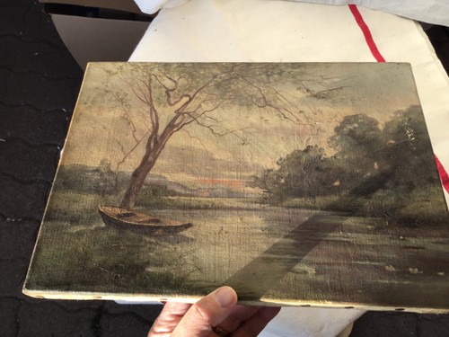 Ancien tableau huile toile - tableau,