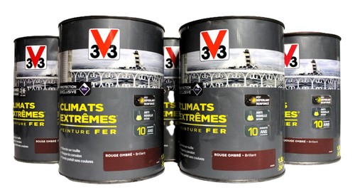 Lot peinture fer v33 rouge - lot,
