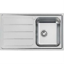 FOSTER 5186061 Lavabo 1 Baignoire Elettra Droite avec Égouttoir 86CM Acier Inox