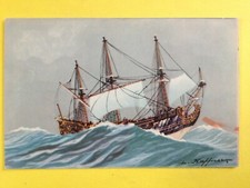cpa souple Illustré Par Léon HAFFNER VAISSEAU AMIRAL Le SOLEIL ROYAL de Tourvill