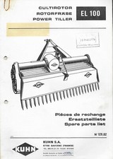 Catalogue  pièces de rechange Cultirotor Kuhn EL100 - Rotofrase - Power Tiller