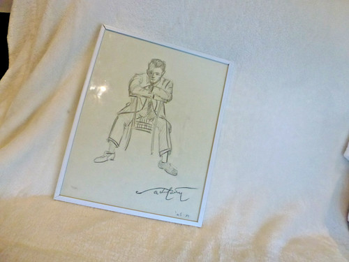 Dessin autoportrait - dessin, au