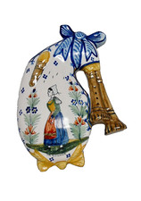 BOUQUETIÈRE Murale Faïence HR QUIMPER en Forme de Biniou