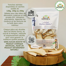 Champignons Polypore du Bouleau séchés 120g – Morceaux de Chaga blanc – Art déco