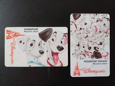 2 pass Euro Disney Disneyland 101 Dalmatiens verso VGS TTB