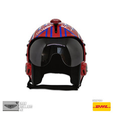 TOP GUN GOOSE BLUE HGU-33 FLIGHT HELMET MOVIE PROP PILOT NAVAL AVIATOR USN + PIN