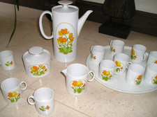 SERVICE à CAFE VINTAGE 1970 - PORCELAINE - 15 pièces- THOMAS
