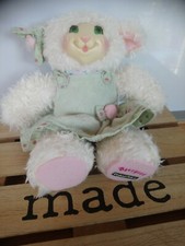 Peluche doudou mouton blanc rose fleurs robe Berrysue Fisher-price 1998 vintage 