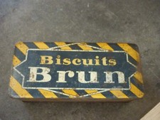 ANCIENNE BOITE en TÔLE  BISCUITS BRUN " NUMEROTE "