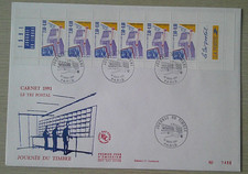 Enveloppe 1er Jour 1991 Grand Format Carnet Le Tri Postal Journée du Timbre 16/3