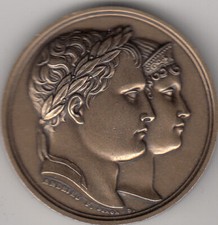 Médaille Française en bronze du XX Siècle Napoléon Bonaparte Empereur