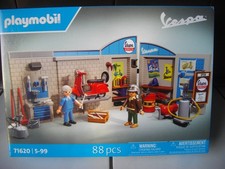 Playmobil - réff : 71620 - garage rétro style année 60 , scooter Vespa -