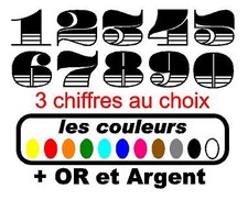 3x numéros café racer, scrambler, carénage 11x12