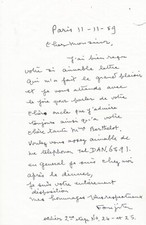 FOUJITA - Lettre autographe