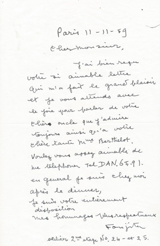 Foujita lettre autographe - -,