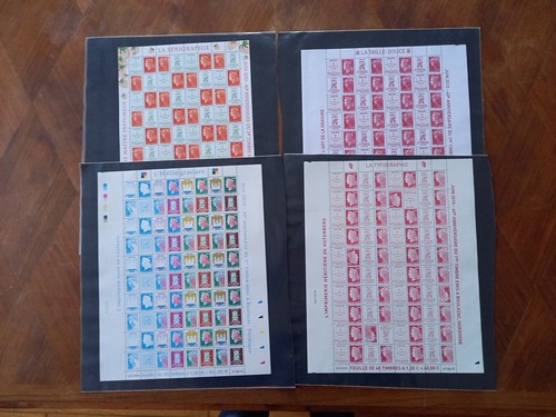 Feuilles timbres france - 4,