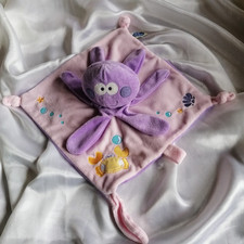 Doudou pieuvre, rose, mauve