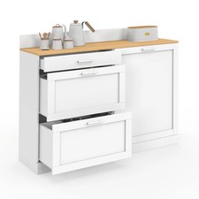 Buffet bas de cuisine 120 cm casserolier VITO plan de travail H.83 cm 1 porte + 
