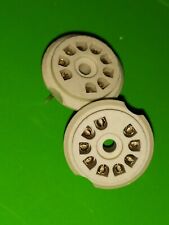 2x Socket support céramique NOVAL tube électronique  circuit imprimer Nos  Sup54