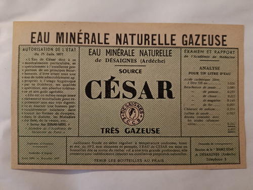 étiquette eau minérale