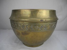 ancien cache pot laiton doré déco shabby art déco brass flowers pot Blumentopf