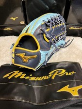 Mizuno Pro Softball Outfielder Gant Crest Hide Cuir Bleu 18” Occasion