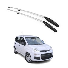 Barres de toit longitudinales pour Fiat Panda 2012-2025 Aluminium Gris