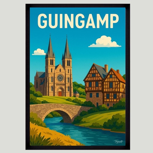 Affiche poster mural guingamp - poster,