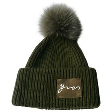 YVES SALOMON Bonnet kaki laine