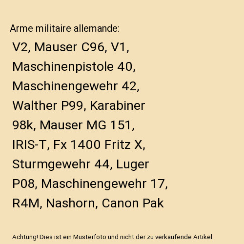 Arme militaire allemande v2 - arme,
