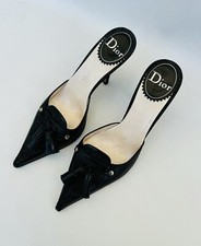 Escarpins mules en cuir/monogramme CHRISTIAN DIOR by JOHN GALLIANO P. 38 ½